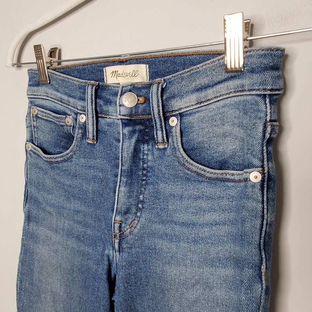 MADEWELL Cali Demi Boot Denim Raw Hem Medium Wash Jeans Sz 24 - Picture 5 of 8